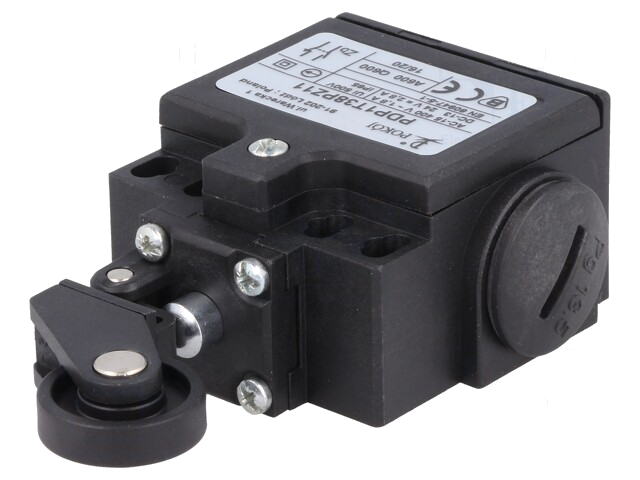Eindschakelaar; hendel R 27mm, roller van kunststof Ø22mm Eindschakelaar; hendel R 27mm, roller van kunststof Ø22mm